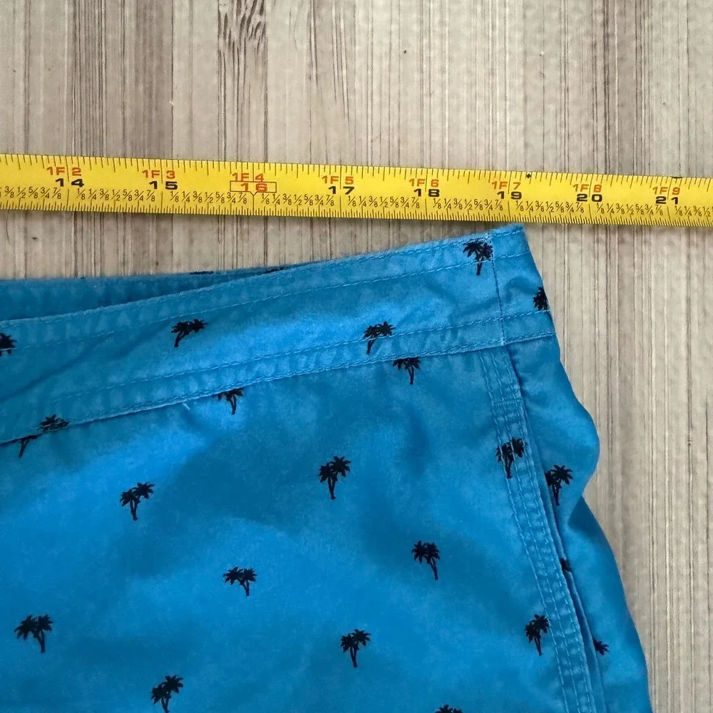 Banana Republic Board Shorts Mens 38 Blue Palm Tree Print Swim Trunks